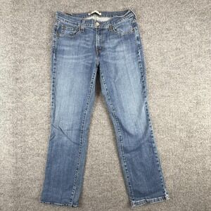 Levi's 505 Straight Leg Jeans Womens 10 Medium Wash Blue Mid Rise Stretch Denim
